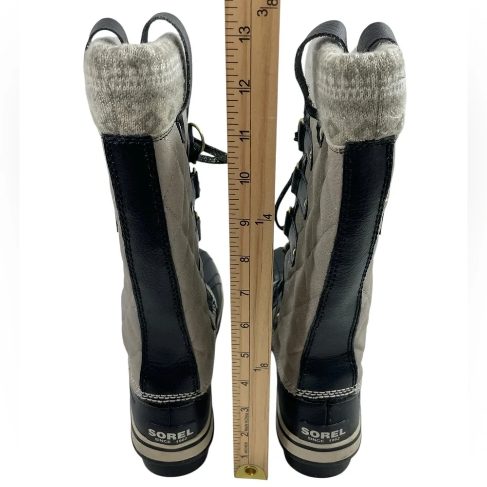 SOREL Tofino Holiday Silver Sage Lace-up Winter Snow Boots Women US Size 5 EU 36